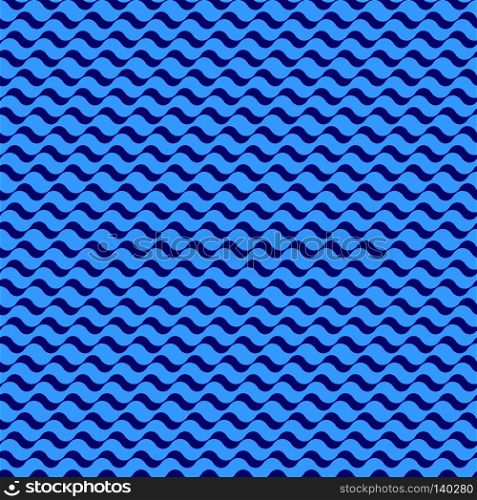 Seamless pattern. Horizontal marine pattern of wavy lines. Seamless nautical pattern
