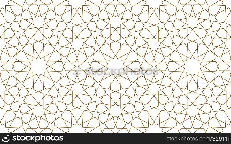 Seamless pattern in authentic arabian style. Unexpanded strokes. Vector illustration. Seamless pattern in authentic arabian style. Unexpanded strokes