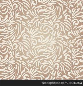 Seamless pattern in brown color. Floral illustration