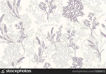 Seamless pattern lavender background