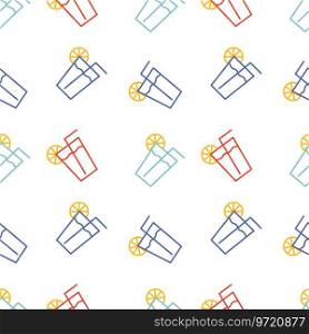 Seamless pattern lemonade in a giant glass fruits Vector Image