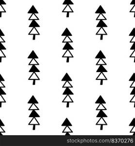 Seamless pattern made from doodle abstract fir trees. Isolated on white. Vector stock illustration.. Seamless pattern made from doodle abstract fir trees. Isolated on white background. Vector stock illustration.