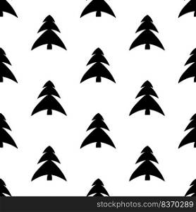 Seamless pattern made from doodle abstract fir trees. Isolated on white. Vector stock illustration.. Seamless pattern made from doodle abstract fir trees. Isolated on white background. Vector stock illustration.