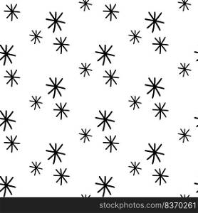 Seamless pattern made from doodle abstract snowflakes. Isolated on white. Vector stock illustration.. Seamless pattern made from doodle abstract snowflakes. Isolated on white background. Vector stock illustration.