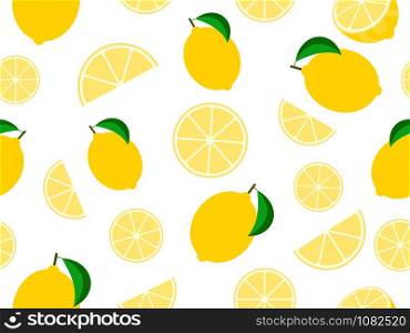 Seamless pattern mixed lemon fruit background - Vector illustration