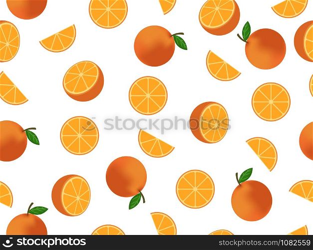 Seamless pattern mixed orange fruit background - Vector illustration
