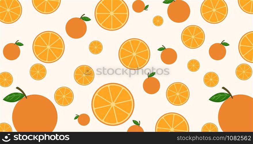 Seamless pattern mixed orange fruit background - vector illustration