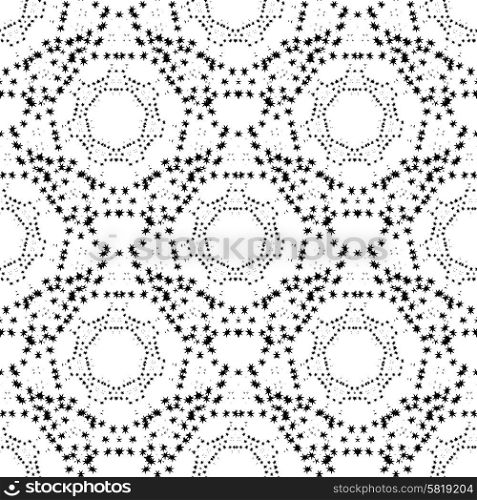 Seamless pattern. Modern stylish texture. Repeating geometric circles with stars. Chaotic circles
