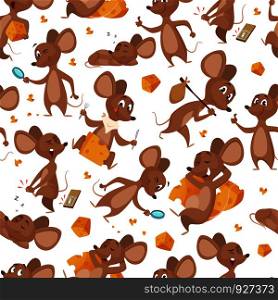 Seamless pattern mouse. Vector characters mic background, mouse wallpaper childish illustration. Seamless pattern mouse. Vector mouses character on white