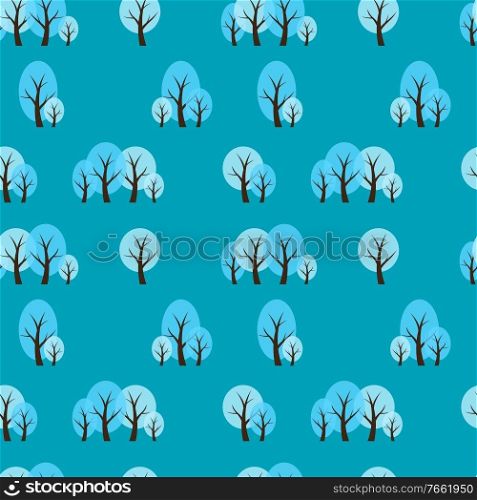 Seamless Pattern Natural Background with Winter Trees. Vector Illustration EPS10. Seamless Pattern Natural Background with Winter Trees. Vector Illustration