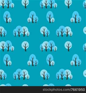 Seamless Pattern Natural Background with Winter Trees. Vector Illustration EPS10. Seamless Pattern Natural Background with Winter Trees. Vector Illustration