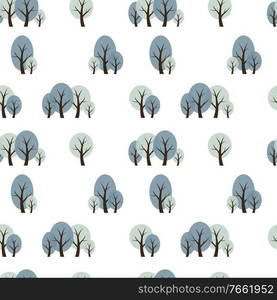 Seamless Pattern Natural Background with Winter Trees. Vector Illustration EPS10. Seamless Pattern Natural Background with Winter Trees. Vector Illustration