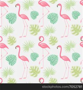 Seamless pattern of a pink flamingo. Vector illustration seamless pattern of a pink flamingo. Background with bird flamingos