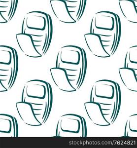 Seamless pattern of a retro mobile phone with a front flap, blue and white sketch in square format. Seamless pattern of a retro mobile phone