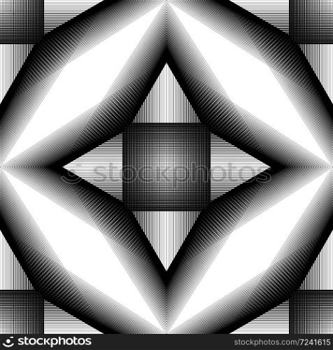 Seamless pattern of abstract balck and white element of lines and triangles. Vector texture for wrapping, wallpaper and your design.. Seamless pattern of abstract balck and white element of lines and triangles.