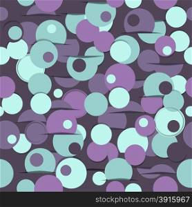 Seamless pattern of abstract purple circles