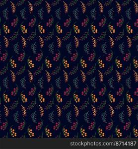 Seamless pattern of assorted withered leaves on blue background. Pattern of assorted withered leaves on blue background