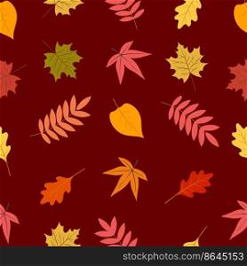 Seamless pattern of autumn leaves.Vector illustration.. Seamless pattern of autumn leaves.Vector illustration
