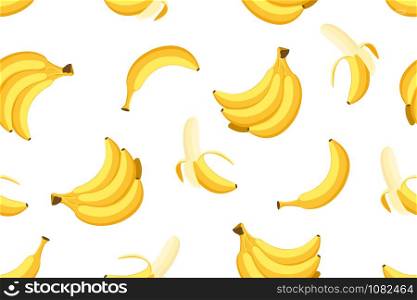 Seamless pattern of bananas on white background - Vector illustration
