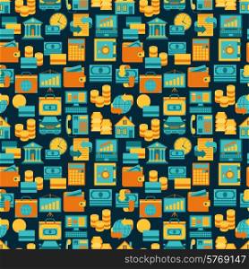 Seamless pattern of banking icons.