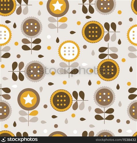 Seamless pattern of beautiful textured flowers. Abstract background with geometric elements. Botanical pattern with flower petals.. Seamless pattern of beautiful textured flowers.