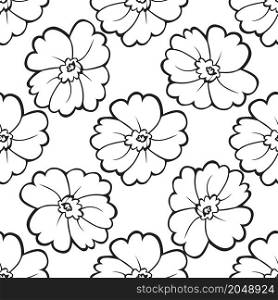 seamless pattern of black and white flowers Vector illustration