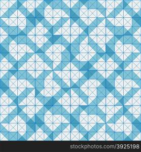 Seamless pattern of blue plaid geometric shapes