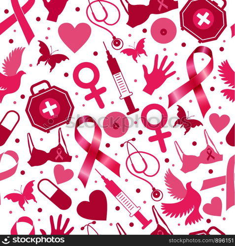 Seamless pattern of breast cancer for awareness month.. Seamless pattern of breast cancer for october awareness month.