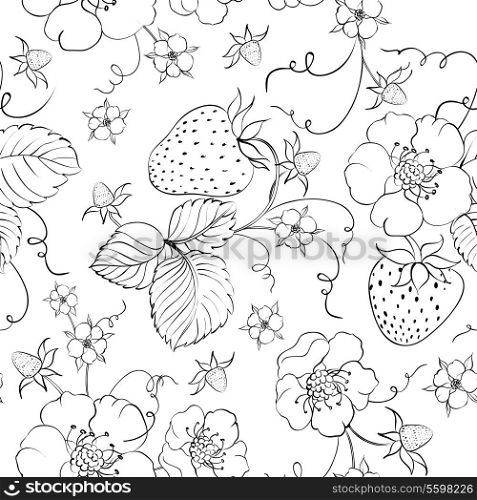 Seamless pattern of bright strawberry