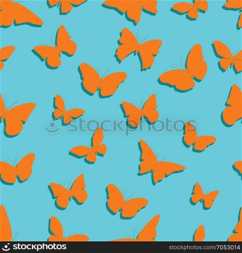 Seamless pattern of butterflies. Colored vector illustration.. Butterfly10