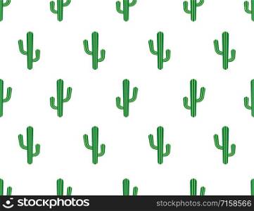 Seamless pattern of cactus isolated on white background - Vector illustration