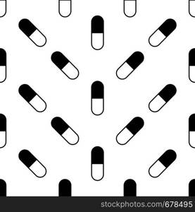 Seamless Pattern Of Capsule Pills Vector Art Illustration