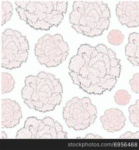 Seamless pattern of Carnations. Seamless pattern of stylized simplified flowers Carnations. Vector illustration