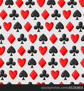 Seamless pattern of casino red and black card suits. Seamless pattern of casino red and black card suits.