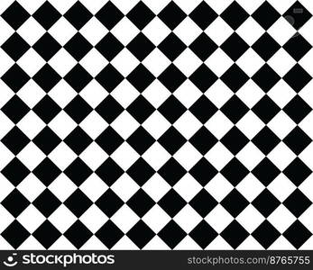 Seamless pattern of checkerboard, black and white rhombuses 