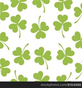 Seamless pattern of clover leaves. Vector illustration, white background.. Seamless pattern of clover leaves. Vector illustration, white background
