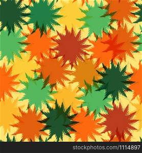 Seamless pattern of colored pointed abstract shapes from brush strokes for textiles, packaging, paper printing, simple backgrounds and textures. Shades of modern colors