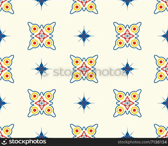 Seamless pattern of colorful abstract shape modern on white background - Vector illustration