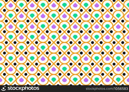 Seamless pattern of colorful geometric and circle modern on white background - Vector illustration