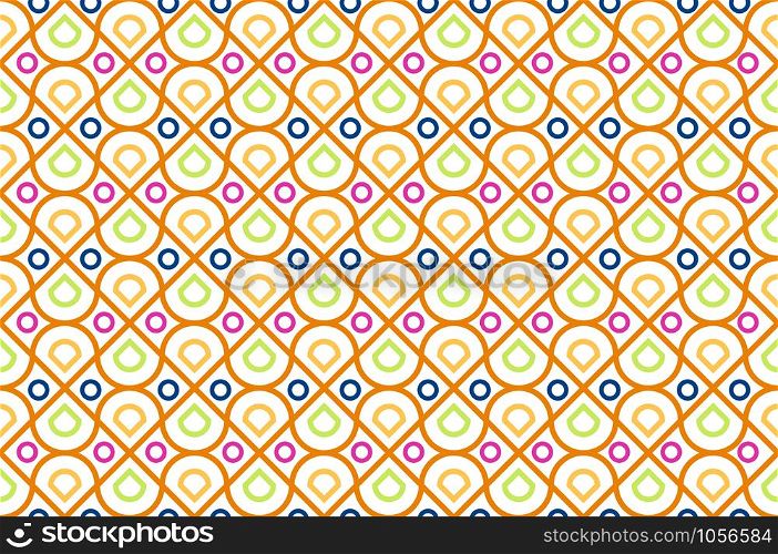 Seamless pattern of colorful geometric and circle modern on white background - Vector illustration
