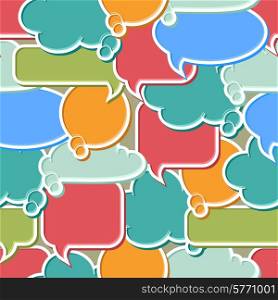 Seamless pattern of colorful speech bubbles and dialog balloons.. Seamless pattern of colorful speech bubbles and dialog balloons