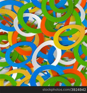 Seamless pattern of colorful three-dimensional rings