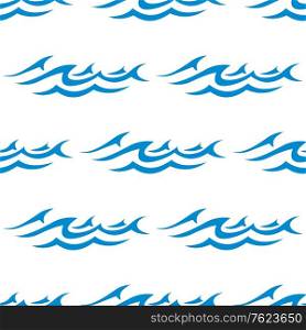 Seamless pattern of cresting blue ocean waves with an undulating shape in square format