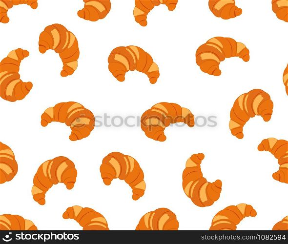 Seamless pattern of croissant isolated white background - Vector illustration