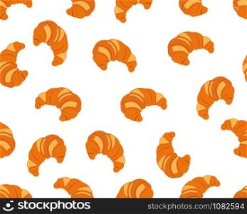 Seamless pattern of croissant isolated white background - Vector illustration