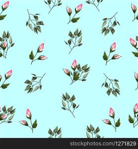 Seamless pattern of delicate romantic roses, for wedding and romantic decor, for packaging and textiles