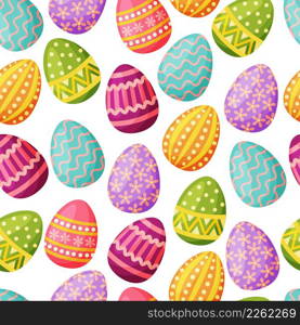 Seamless pattern of Easter eggs. Easter eggs for Easter holidays.Pattern for fabric and wrapping paper. Vector