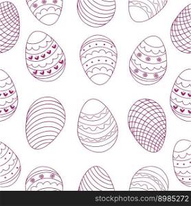 Seamless pattern of eggs, hand-drawn. Decorative set of eggs. Vector illustration.. Seamless pattern of eggs, hand-drawn. Decorative set of eggs. Vector illustration
