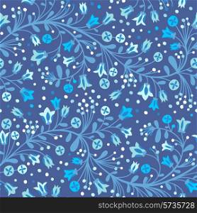 Seamless pattern of flowering branches. Vector illustration.