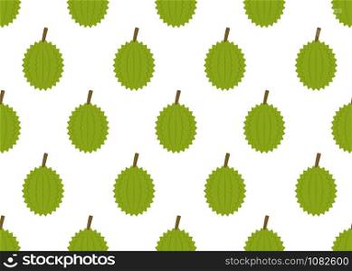 Seamless pattern of fresh durian isolated on white background - Vector illustration
